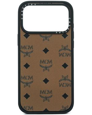 MCM X Casetify Monogram-Pattern Iphone 17 Pro Max Case - Brown