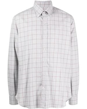 Luciano Barbera Check-Pattern Cotton Shirt - White