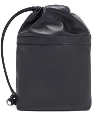 Giorgio Armani Medium Drawstring Cross Body Bag - Black