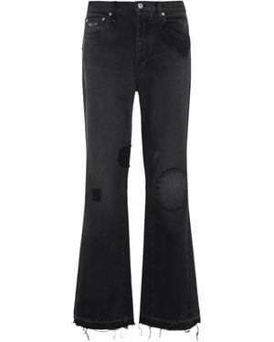GALLERY DEPT. Patched Frayed Jeans - Black