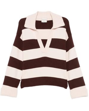 forte_forte Horizontal-Stripe Sweater - White