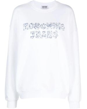 Moschino Logo-Print Cotton Sweatshirt - White