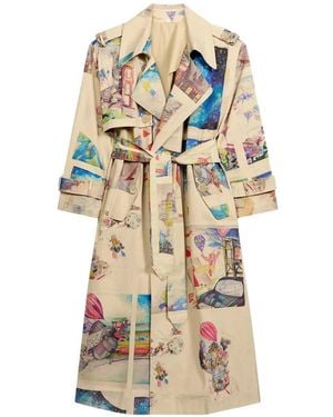 Kidsuper Book Paintings Belted Trench Coat - White