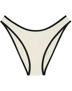 SOLAQUA 90's Contrast-Trim Bikini Bottoms - Natural