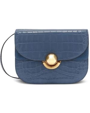 Furla Sfera Crocodile-Embossed Cross Body Bag - Blue