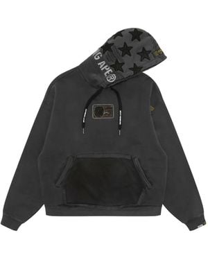 Aape By A Bathing Ape Trui Met Capuchon En Applicatie - Zwart