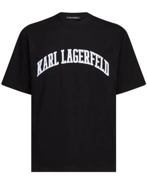 KARL LAGERFELD Logo-Print T-Shirt - Black