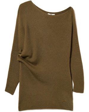 Twinset アシンメトリー リブセーター - グリーン