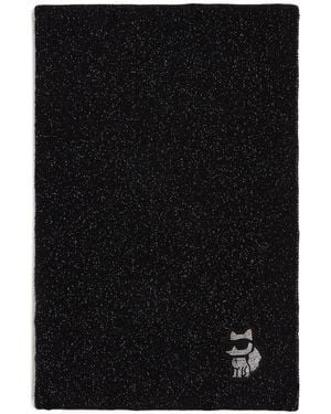 Karl Lagerfeld Ikonic Choupette Lurex Scarf - Black