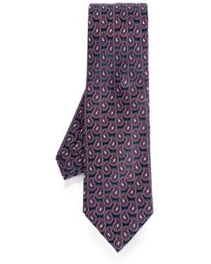 Etro Paisley-Print Silk Tie - Purple