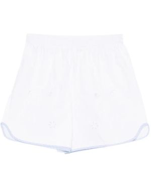 Relax Re-Luxe Short Passepoilé À Ourlet Incurvé - White