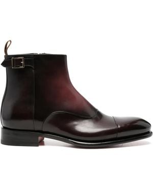 Santoni Stiefeletten Mit Schnalle Und Reißverschluss - Schwarz