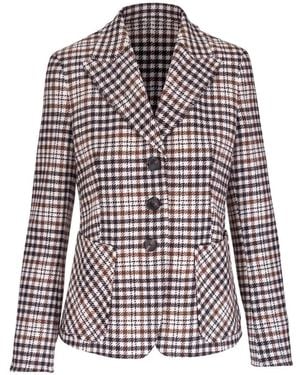 Akris Punto Houndstooth-Pattern Tailored Blazer - White