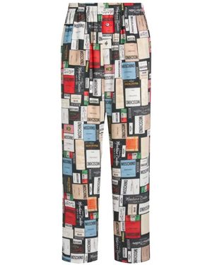Moschino Pantalon Imprimé En Soie - White