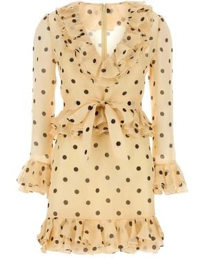 Valentino Garavani Polka Dot-Print Organza Mini Dress - Natural