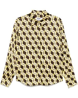 MSGM Camisa con motivo geométrico - Neutro