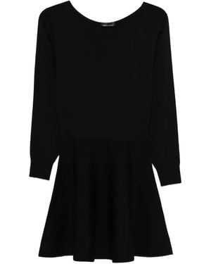 Roberto Collina Long-Sleeved Wool Dress - Black