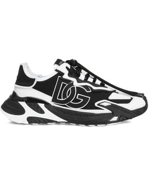 Dolce & Gabbana Logo-Embroidered Chunky Sneakers - Black