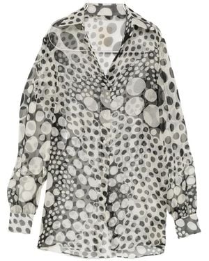 Isabel Sanchis Polka-Dot Sheer Shirt - White