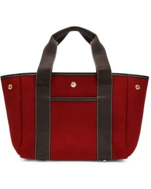 Rue de Verneuil Small Traversée Leather-Trim Tote Bag - Red