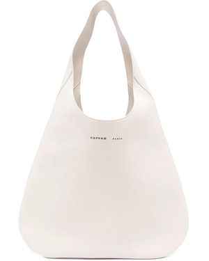 Carven Tommaso Leather Shoulder Bag - Natural