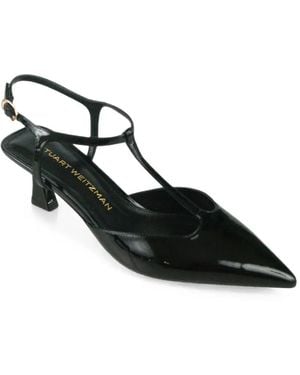 Stuart Weitzman Vinnie T-Strap Sandals - Black