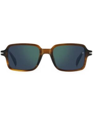 David Beckham Db 1179/S Rectangle-Frame Sunglasses - Blue