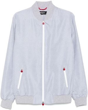 Kiton Karierte Bomberjacke - Weiß