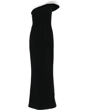 Jean Louis Sabaji Crystal-Embellished Crepe Dress - Black