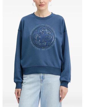 Guess Sweater Met Logoprint - Blauw