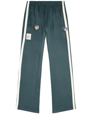 DIESEL Satin Track Trousers With Patches - Blue