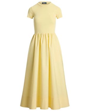 Polo Ralph Lauren Cotton A-Line Midi Dress - Yellow