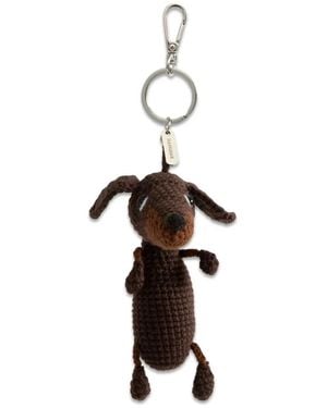 NAHMIAS Doxie Crochet Dog Keychain - White