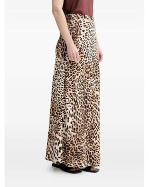 Gestuz Leopard-Print Midi Straight Skirt - White