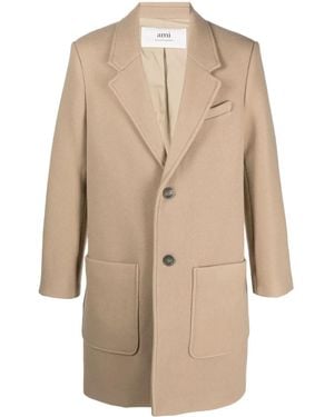 Ami Paris Mantel Met Enkele Rij Knopen - Naturel