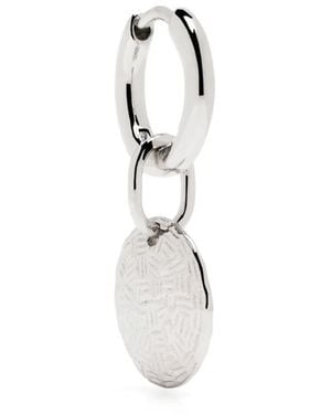 Maria Black Tan Huggie Single Earring - White