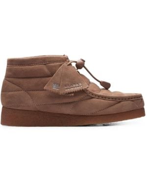 Clarks Wallabee Stiefel Mit Steppung - Braun