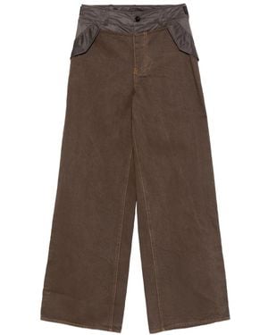 Sacai Paneled Pocket Pants - Brown