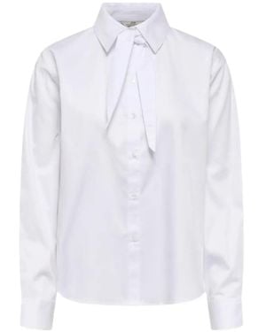 Jacqueline De Yong Tie-Neck Shirt - White