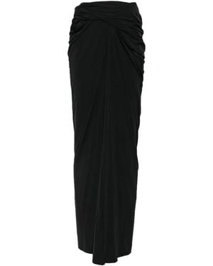 Entire studios Interlock Ruched Draped Maxi Skirt - Black