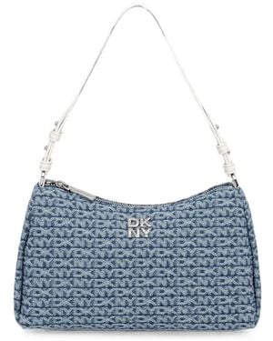 DKNY Monogram-Logo Denim Tote Bag - Blue