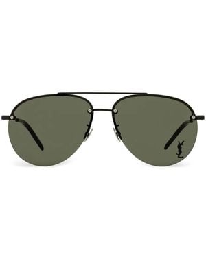 Saint Laurent Lunettes De Soleil 11/F M Classic À Monture Pilote - Vert