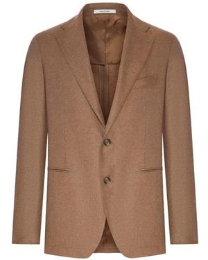 Tagliatore Single-Breasted Wool Blazer - Brown