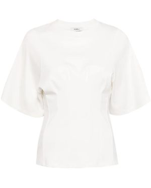 Goen.J シャーリング Tシャツ - ホワイト