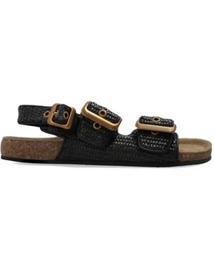 AllSaints Staffa Woven Buckle-Fastening Sandals - White