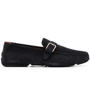 Santoni バックル レザーローファー - ブラック