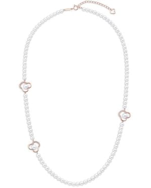 Tasaki Collier Chants Signature Orné De Diamants Et De Perles D'Akoya - Blanc