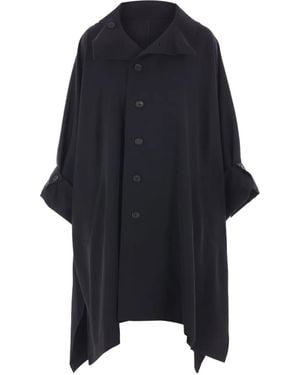Yohji Yamamoto Button-Fastening Asymmetric Coat - Blue