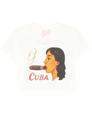 Melt Camiseta Corta Con Estampado Gráfico - Blanco
