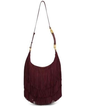 Balmain Bolso Hobo Ebene Grande Con Flecos - Morado